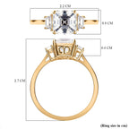 9K Yellow Gold Moissanite (Asscher Cut) Ring 1.91 Ct.