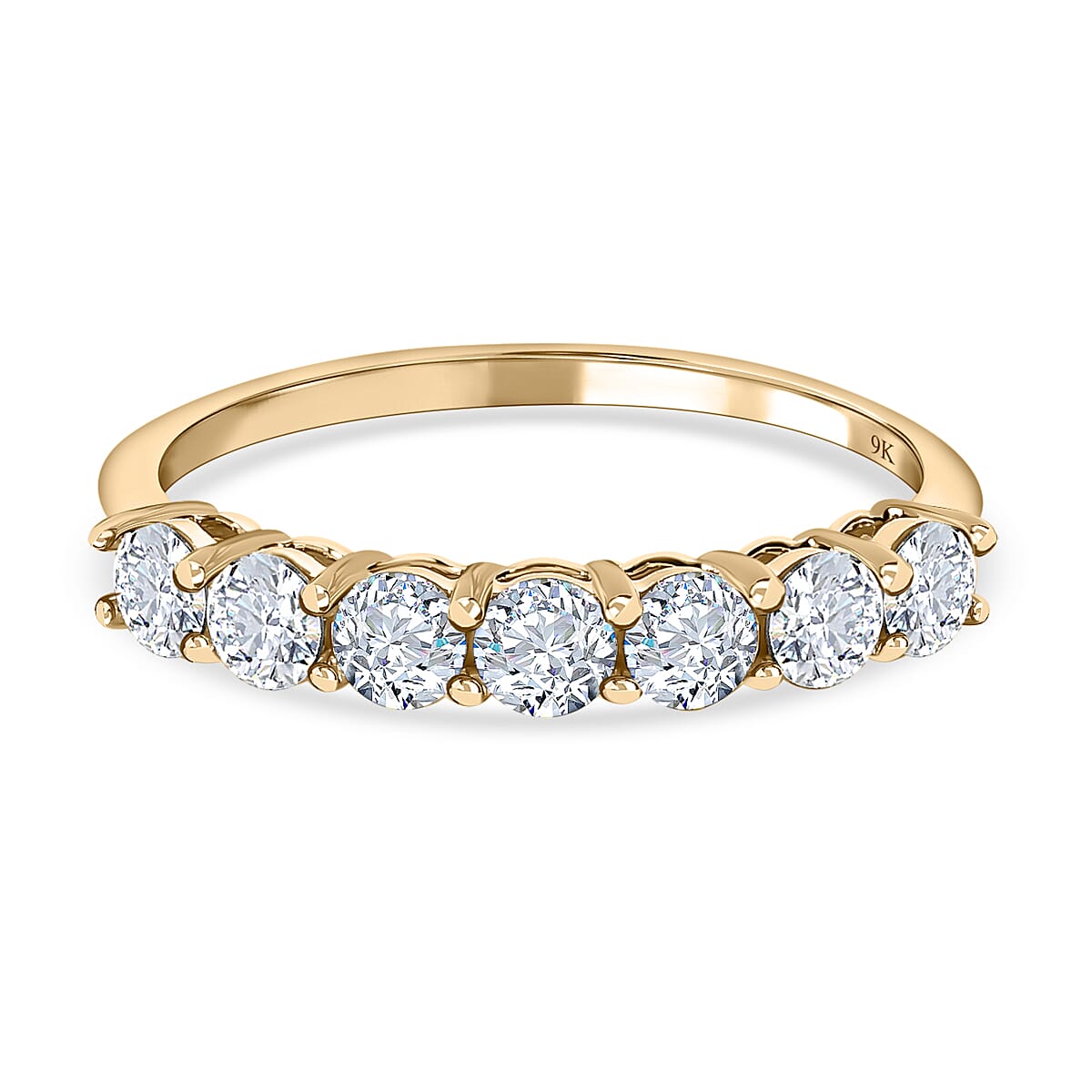 The Definitive 9K Gold Moissanite 7 Stone Band Ring 7490266 0