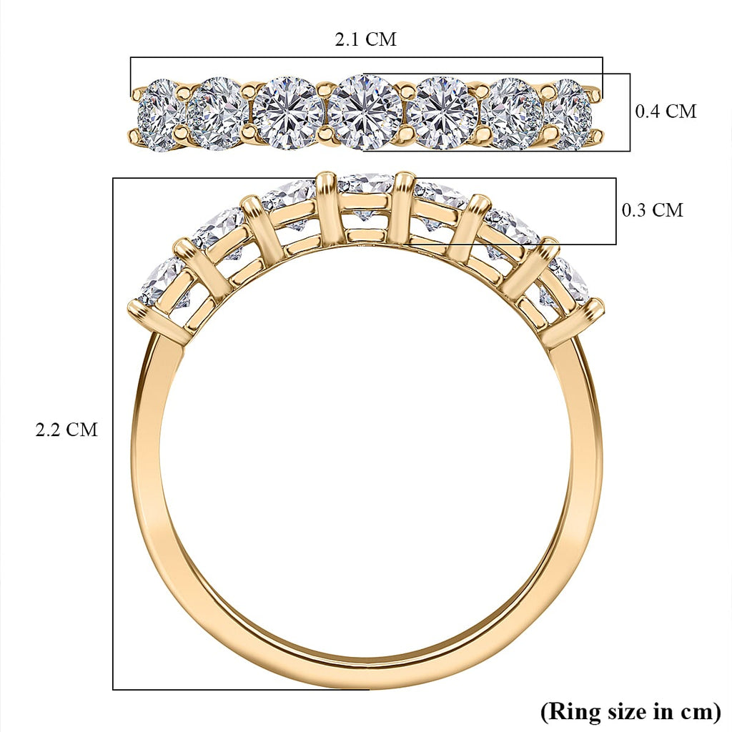 The Definitive 9K Gold Moissanite 7 Stone Band Ring