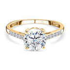9K Yellow Gold Moissanite Ring 1.60 Ct.