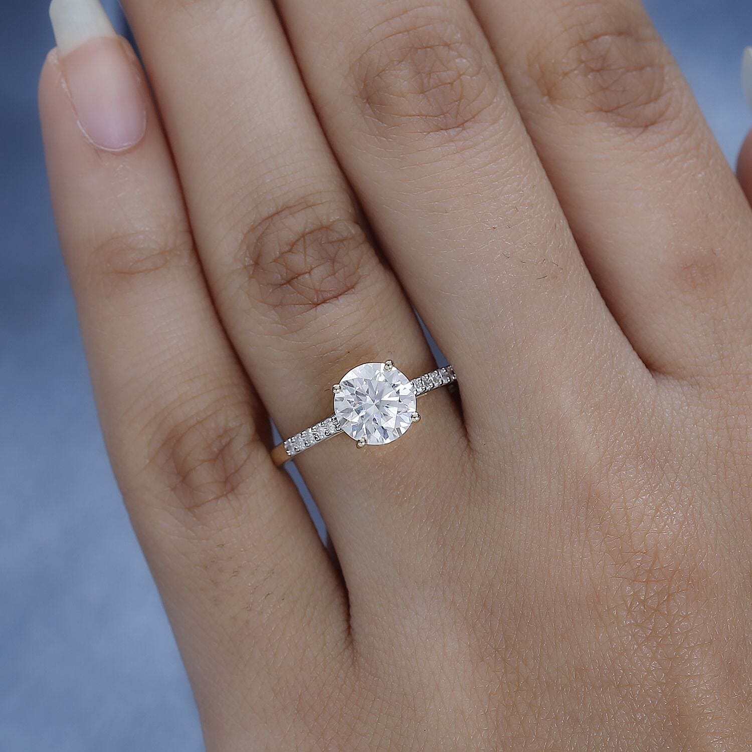 9K Yellow Gold Moissanite Classic Solitaire Ring 1.58 Ct 8846738 3