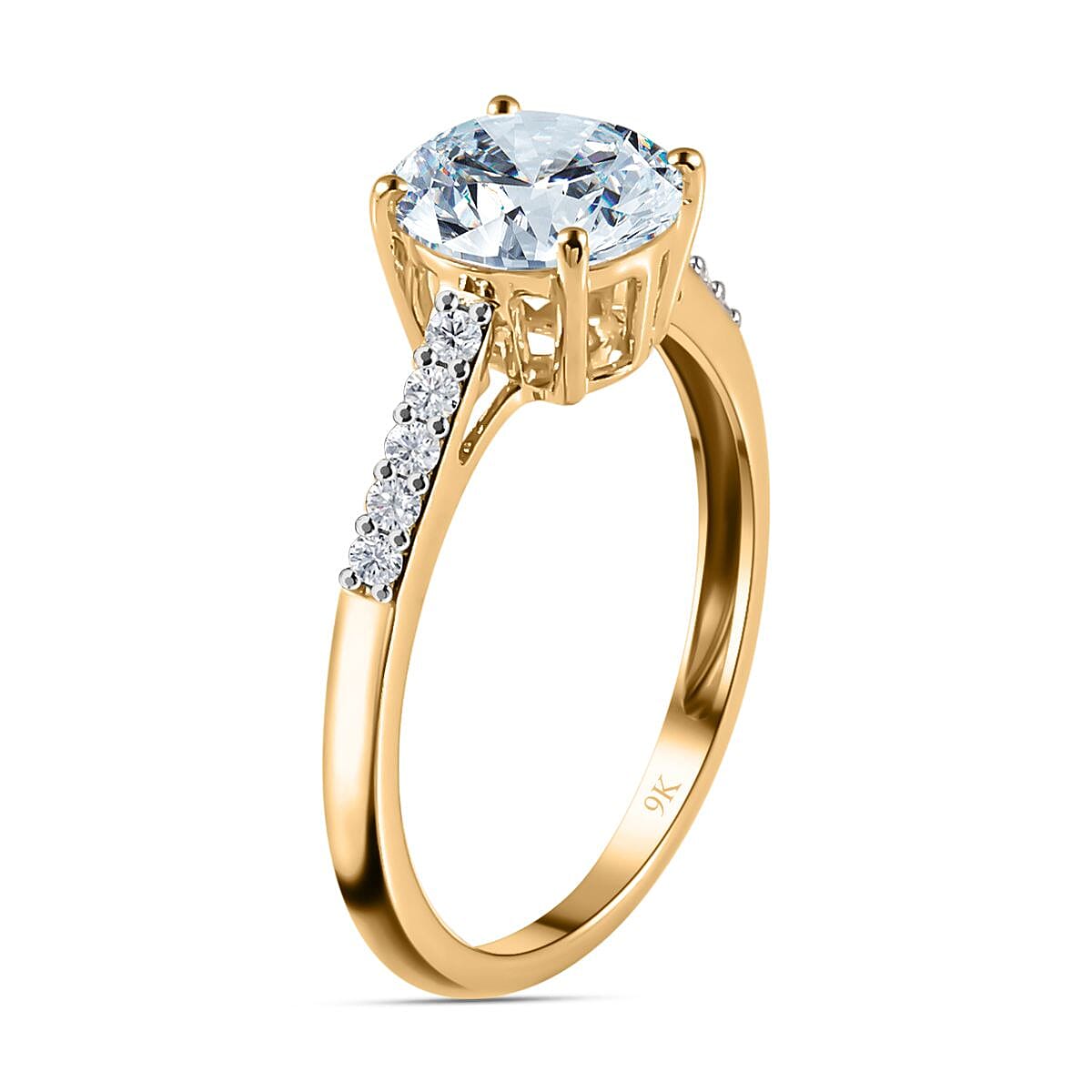 9K Yellow Gold Moissanite Classic Solitaire Ring 1.58 Ct 8846738 4