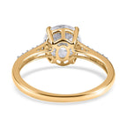 9K Yellow Gold Moissanite Ring 1.60 Ct.