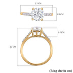 9K Yellow Gold Moissanite Ring 1.60 Ct.