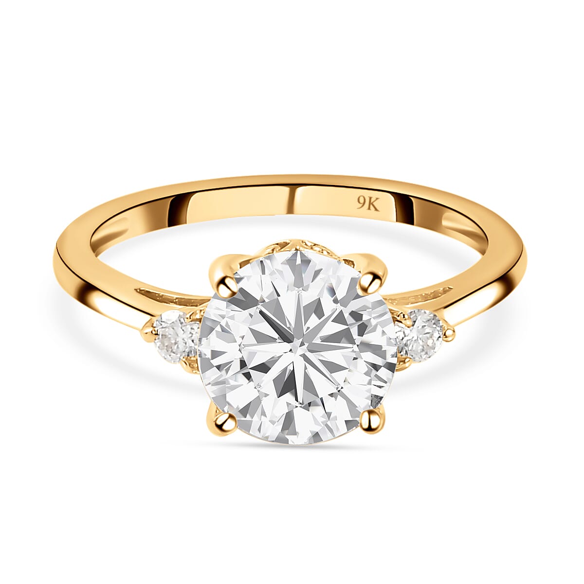 9K Yellow Gold Moissanite Classic Solitaire Ring 1.77 Ct 8858265 0