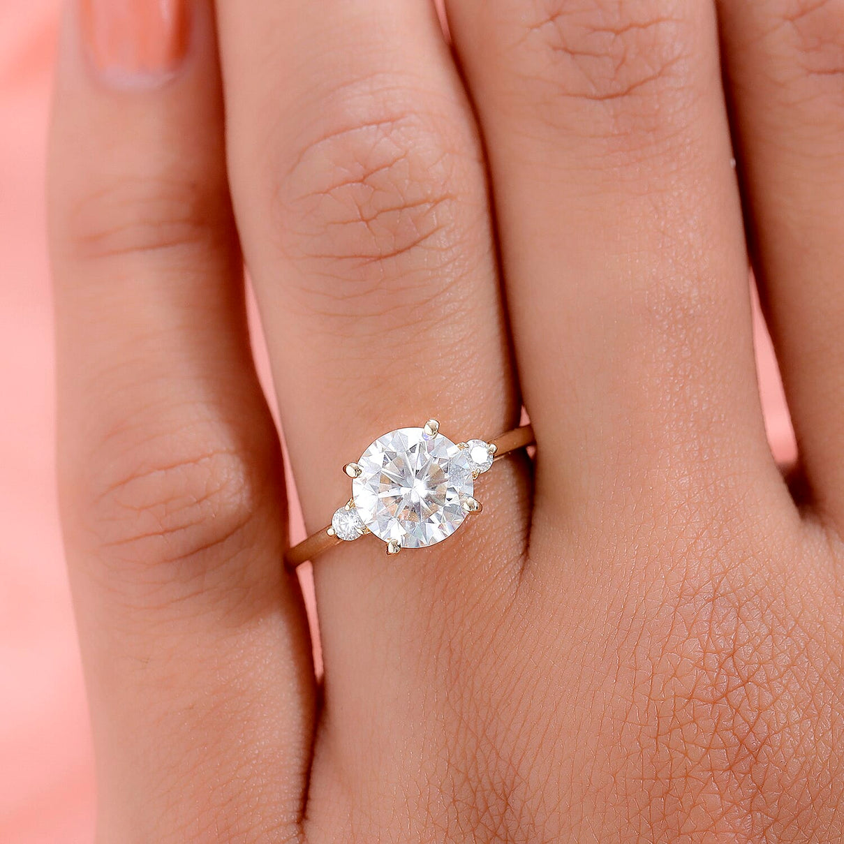 9K Yellow Gold Moissanite Classic Solitaire Ring 1.77 Ct 8858265 3