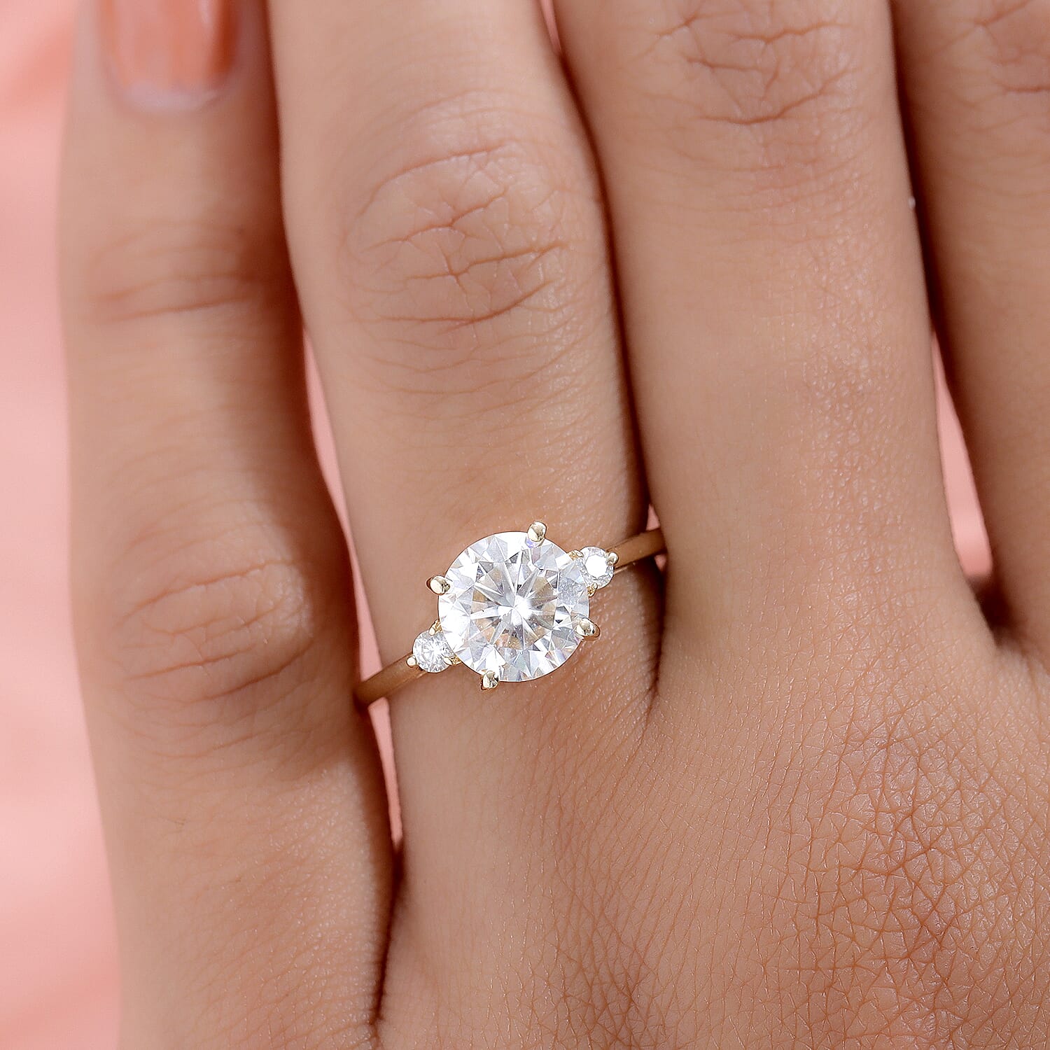 9K Yellow Gold Moissanite Classic Solitaire Ring 1.77 Ct 8858265 3