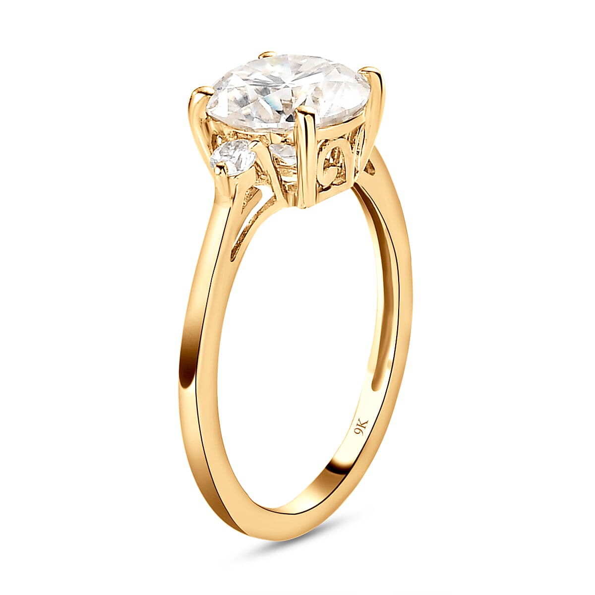 9K Yellow Gold Moissanite Classic Solitaire Ring 1.77 Ct 8858265 4