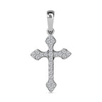 9K White Gold Moissanite Cross Pendant