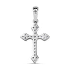 9K White Gold Moissanite Cross Pendant