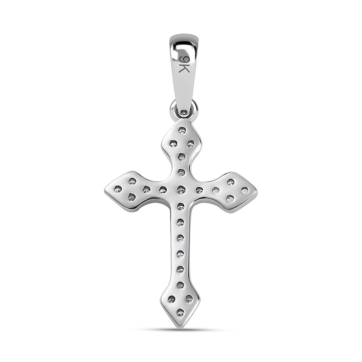9K White Gold Moissanite Cross Pendant 7643341 5