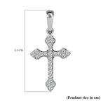 9K White Gold Moissanite Cross Pendant