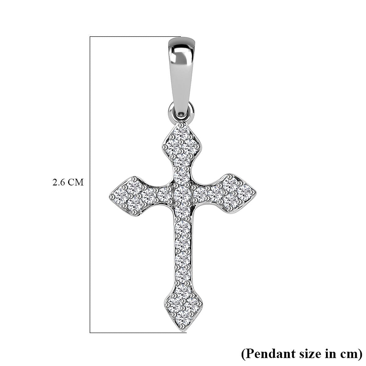 9K White Gold Moissanite Cross Pendant 7643341 6