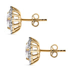 9K Yellow Gold Moissanite Push Back Earrings 1.90 Ct.