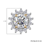 9K Yellow Gold Moissanite Push Back Earrings 1.90 Ct.