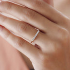 9K Yellow Gold Moissanite Half Eternity Ring