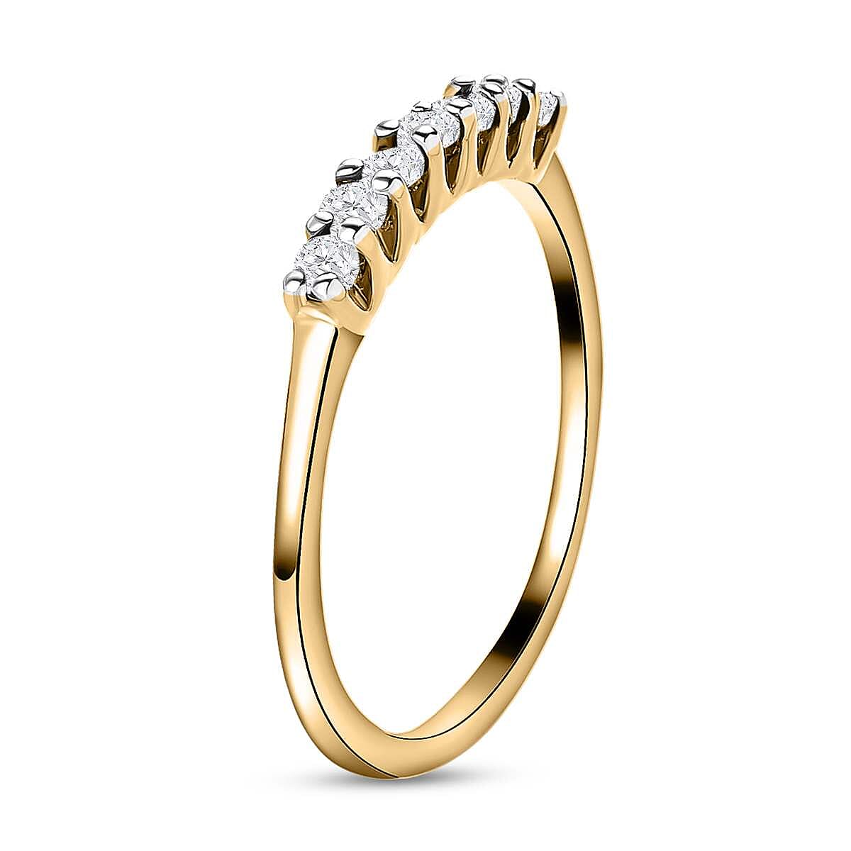 9K Yellow Gold Moissanite Half Eternity Ring 7159056 3