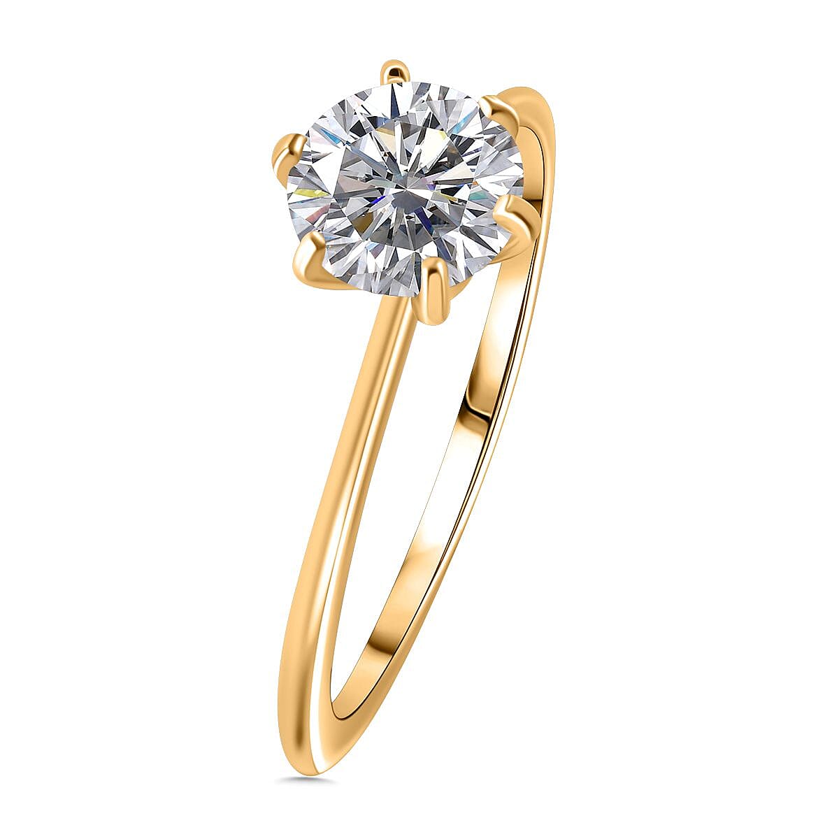 9K Yellow Gold Moissanite Solitaire Ring 1.20 Ct 7826655 7