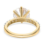 9K Yellow Gold Moissanite Ring 3.66 Ct.