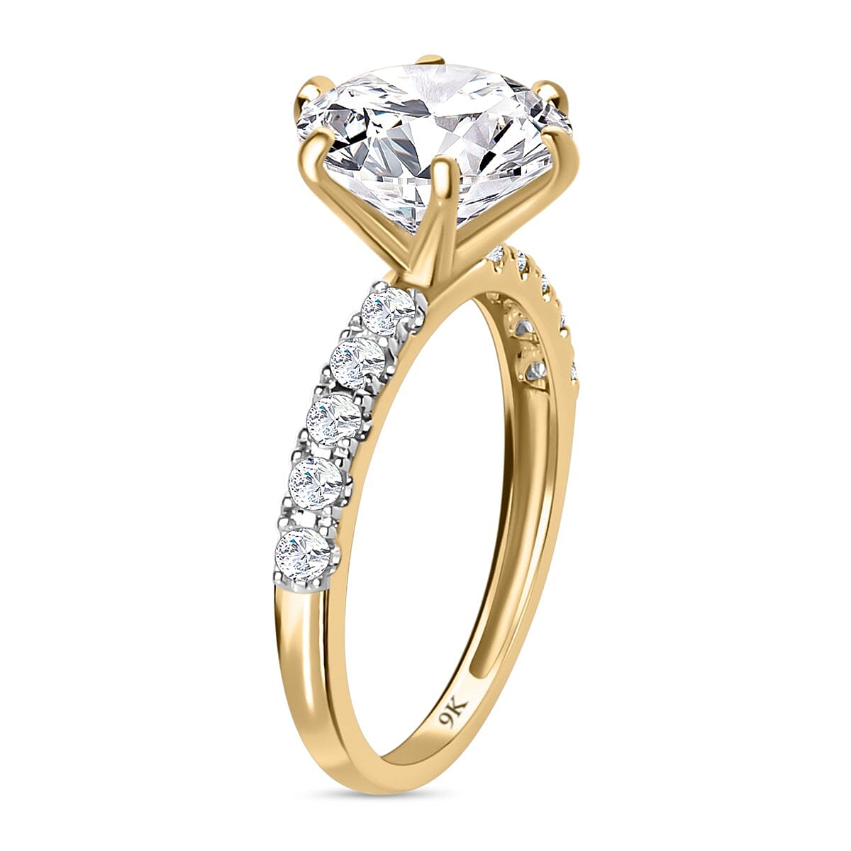 9K Yellow Gold Moissanite Ring 3.66 Ct. 7364065 7