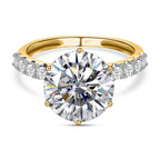 9K Yellow Gold Moissanite Ring 4.12 Ct.