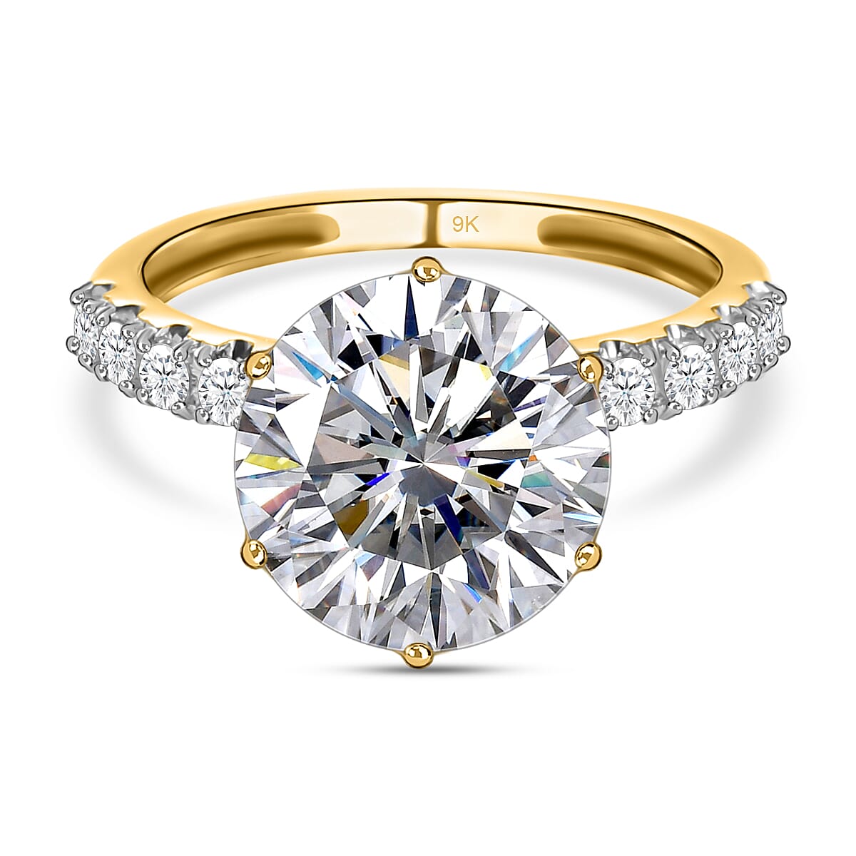 9K Yellow Gold Moissanite Ring 4.12 Ct. 7170084 0