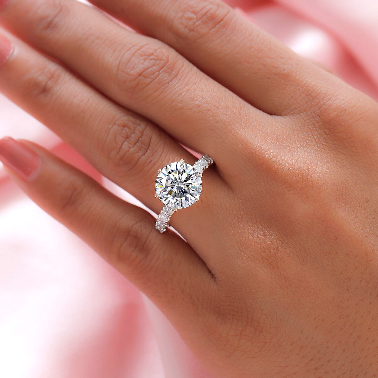 9K Yellow Gold Moissanite Ring 4.12 Ct. 7170084 3