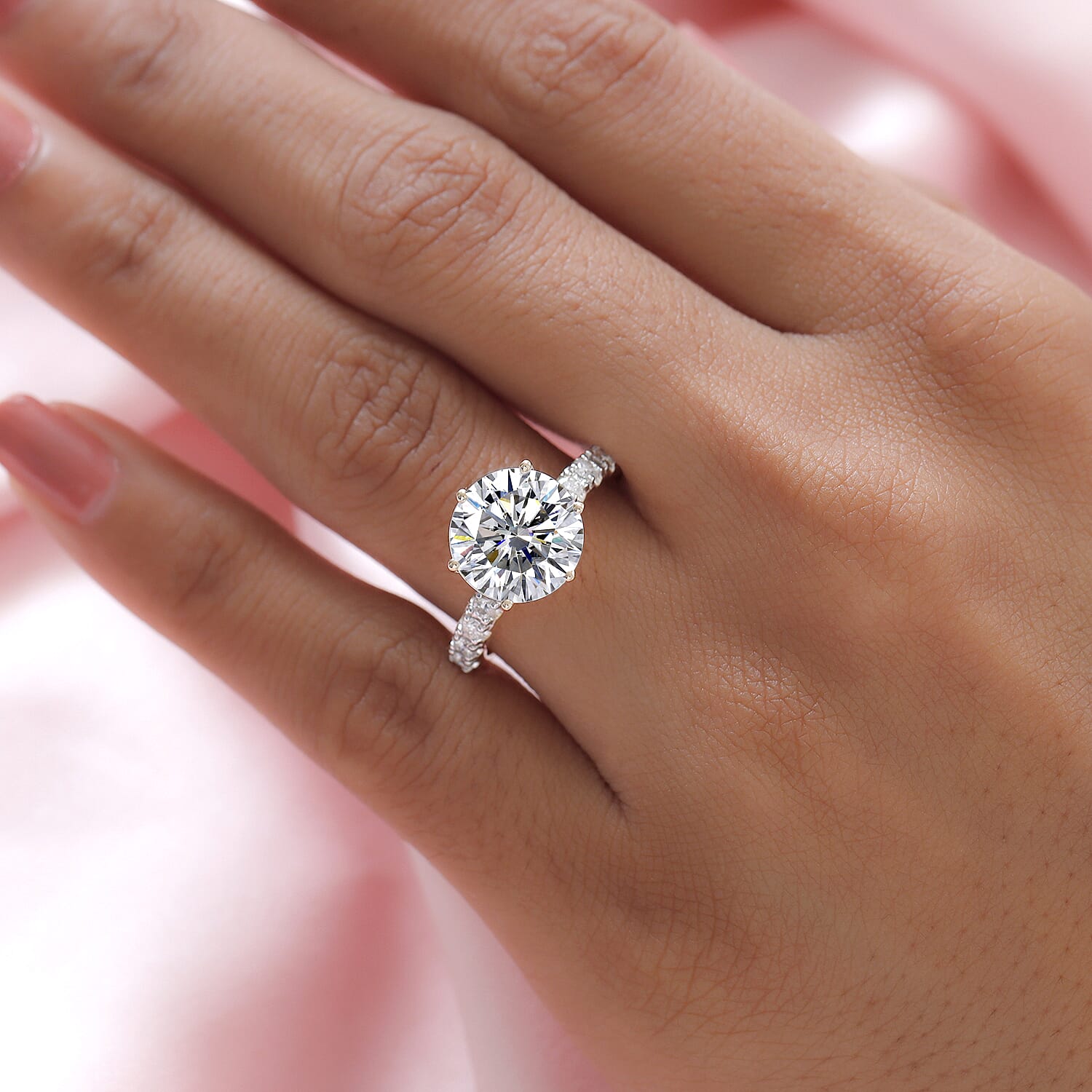 9K Yellow Gold Moissanite Ring 4.12 Ct. 7170084 3