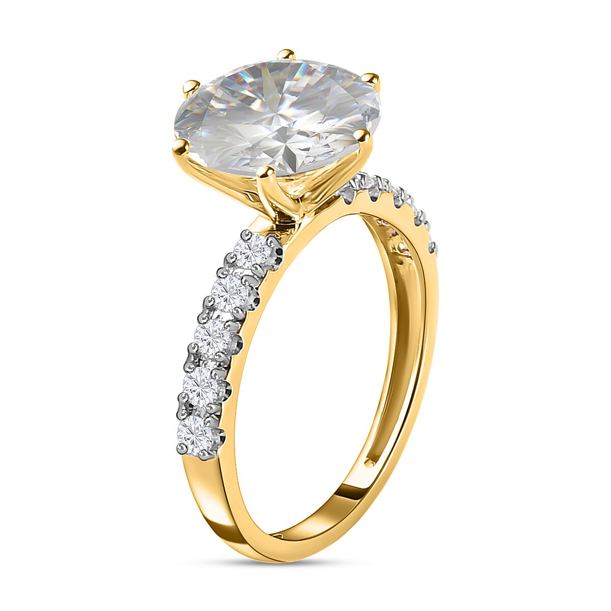 9K Yellow Gold Moissanite Ring 4.12 Ct. 7170084 4
