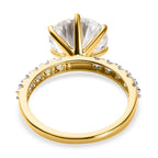9K Yellow Gold Moissanite Ring 4.12 Ct.