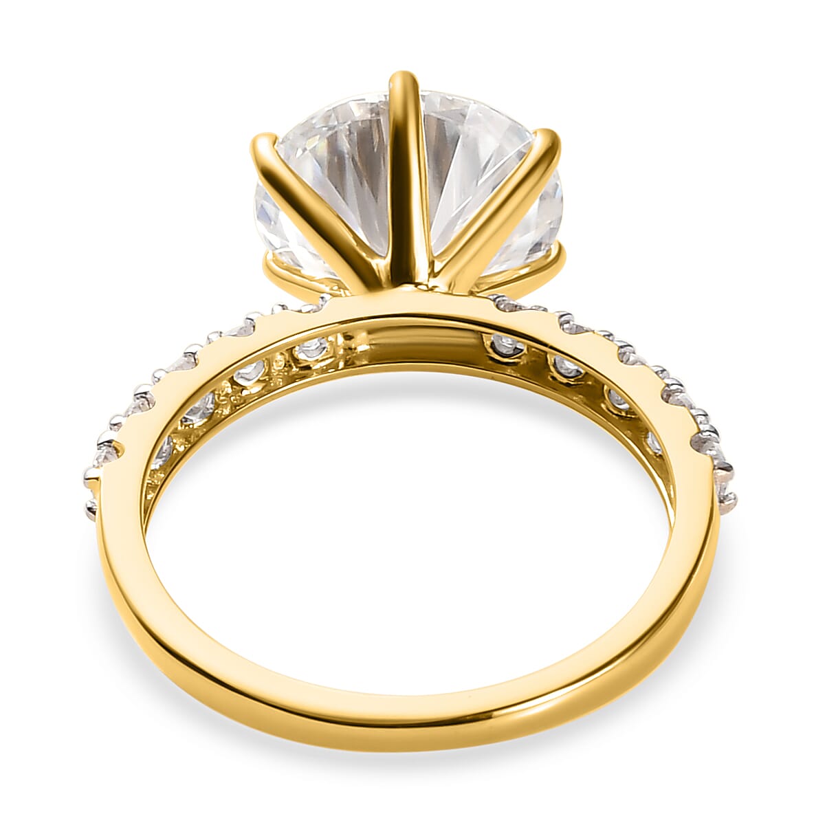 9K Yellow Gold Moissanite Ring 4.12 Ct. 7170084 5