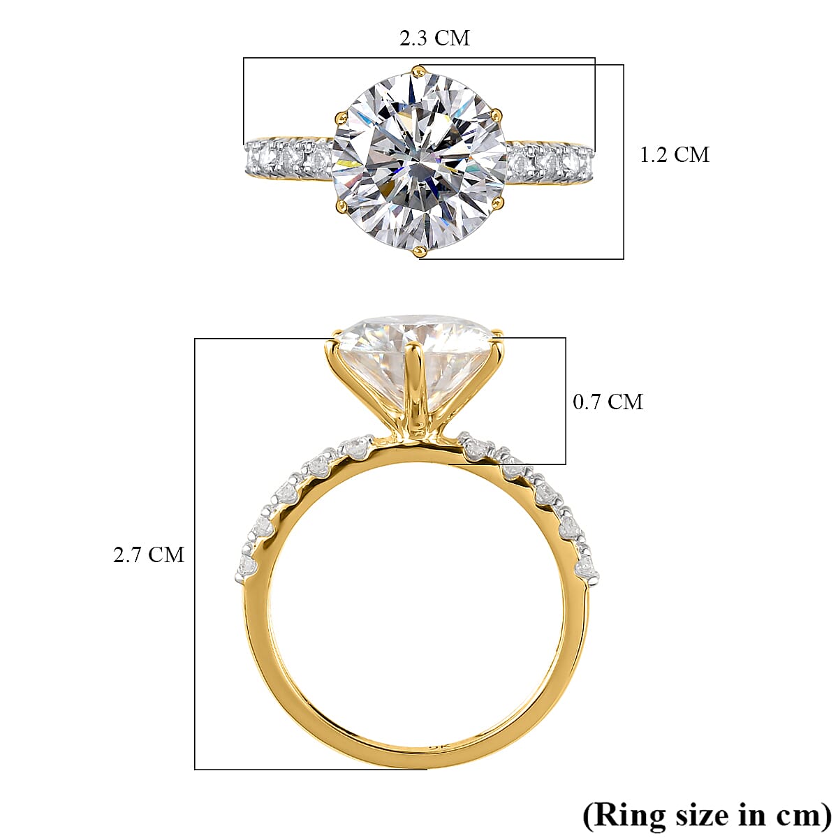 9K Yellow Gold Moissanite Ring 4.12 Ct. 7170084 6