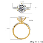9K Yellow Gold Moissanite Ring 4.12 Ct.