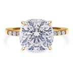 9K Yellow Gold Moissanite Ring 4.39 Ct.