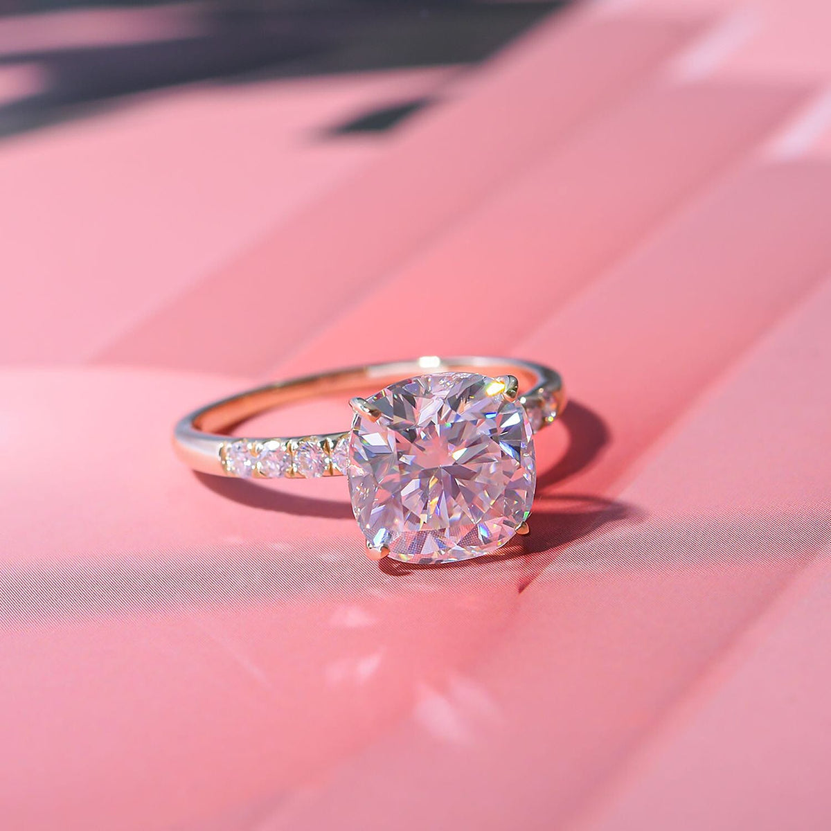 9K Yellow Gold Moissanite Ring 4.39 Ct. 7437999 3