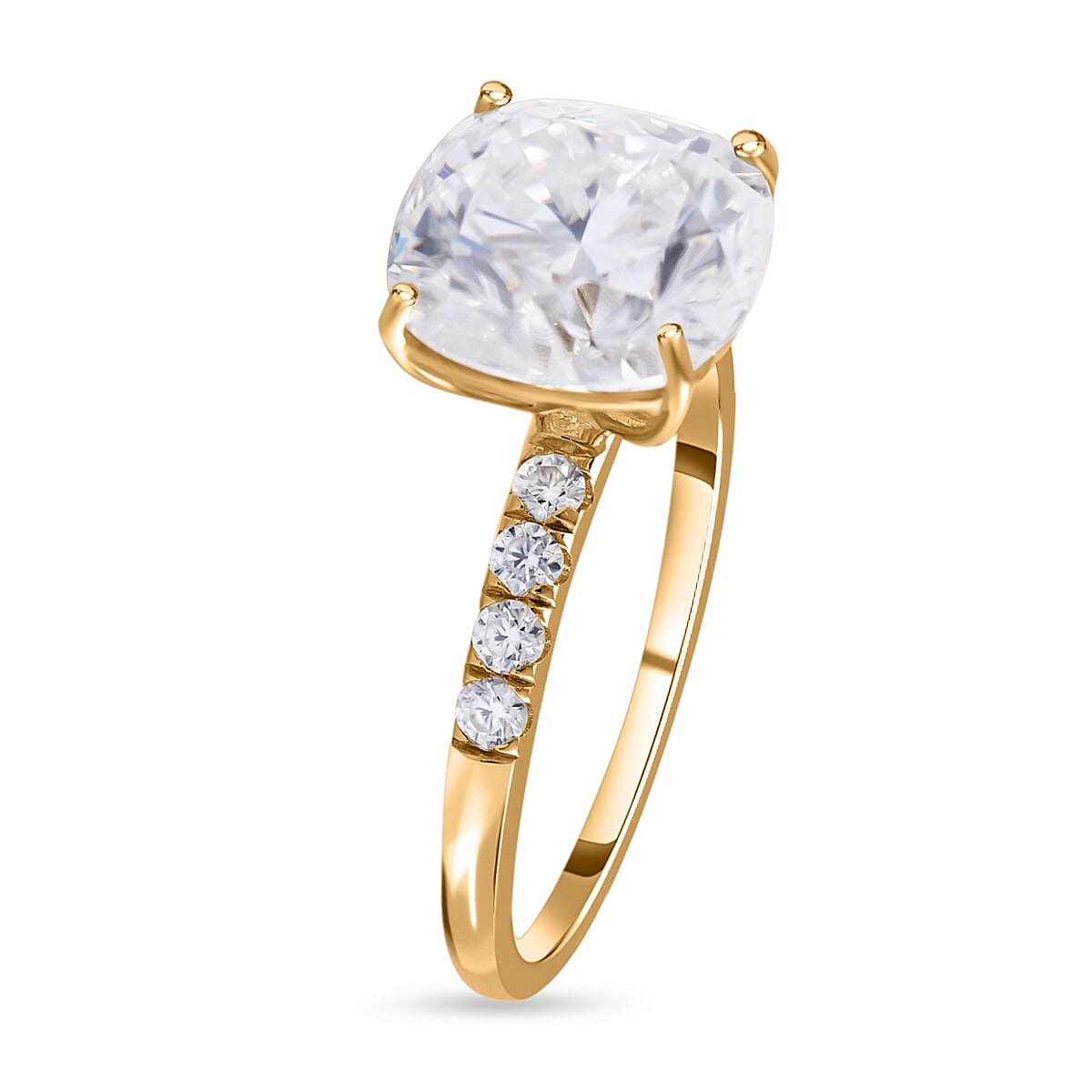 9K Yellow Gold Moissanite Ring 4.39 Ct. 7437999 7