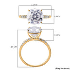 9K Yellow Gold Moissanite Ring 4.39 Ct.