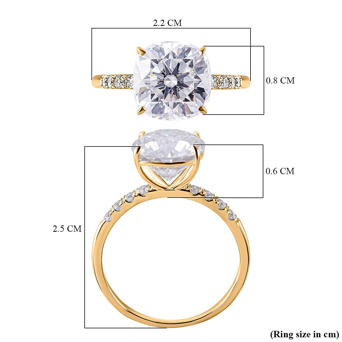 9K Yellow Gold Moissanite Ring 4.39 Ct. 7437999 11