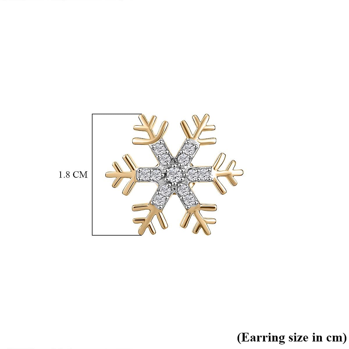 9K Yellow Gold Moissanite Snowflake Push Back Earrings 0.47 Ct. 7986205 6