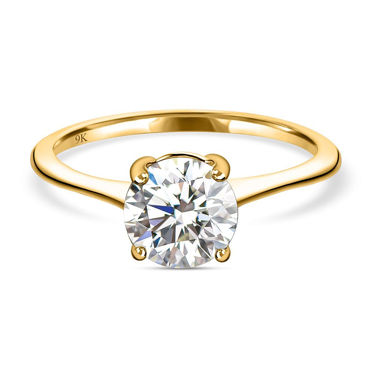 9K Yellow Gold Moissanite Solitaire Ring 1.15 Ct 7325813 0