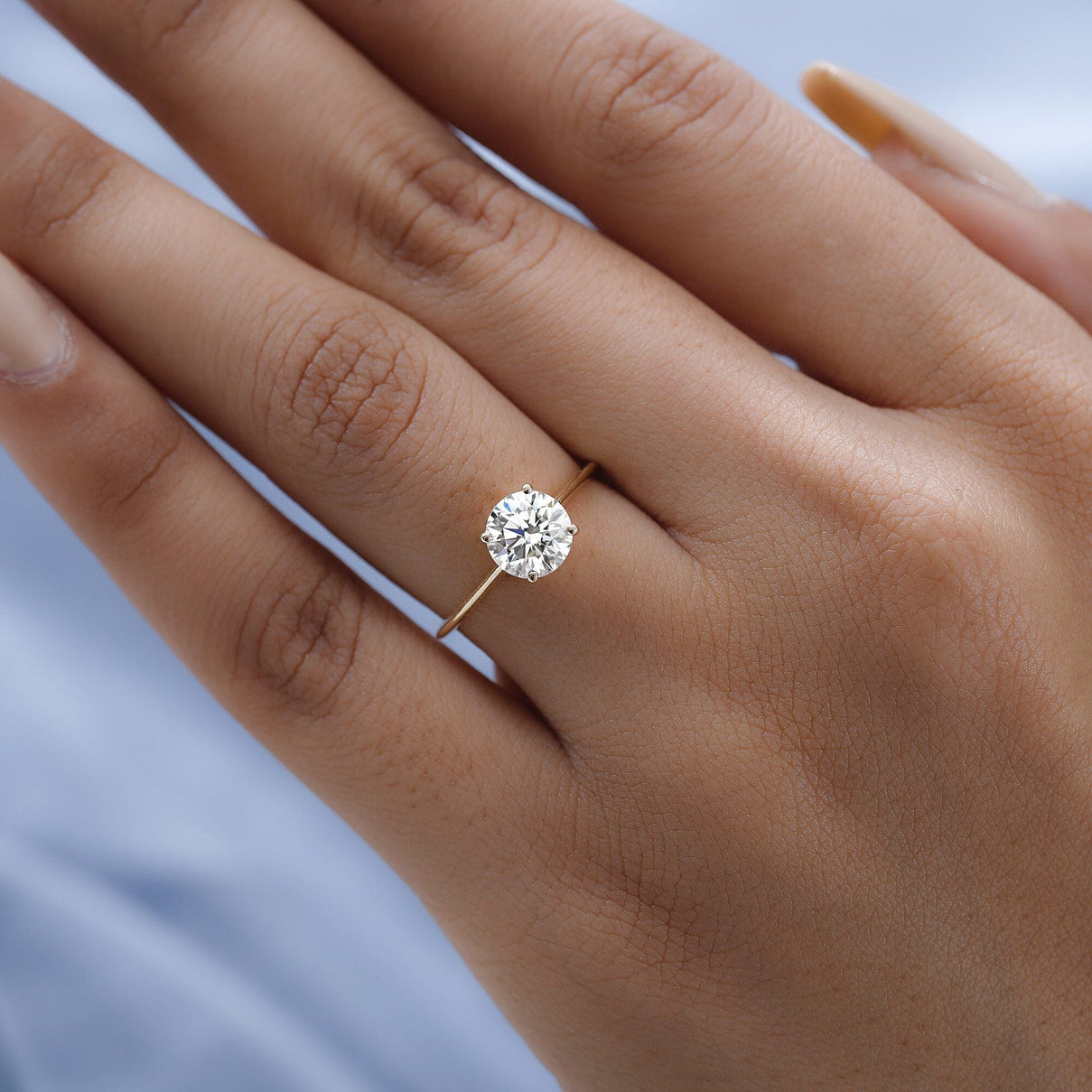 9K Yellow Gold Moissanite Solitaire Ring 1.15 Ct 7325813 2