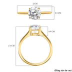 9K Yellow Gold Moissanite Solitaire Ring 1.15 Ct