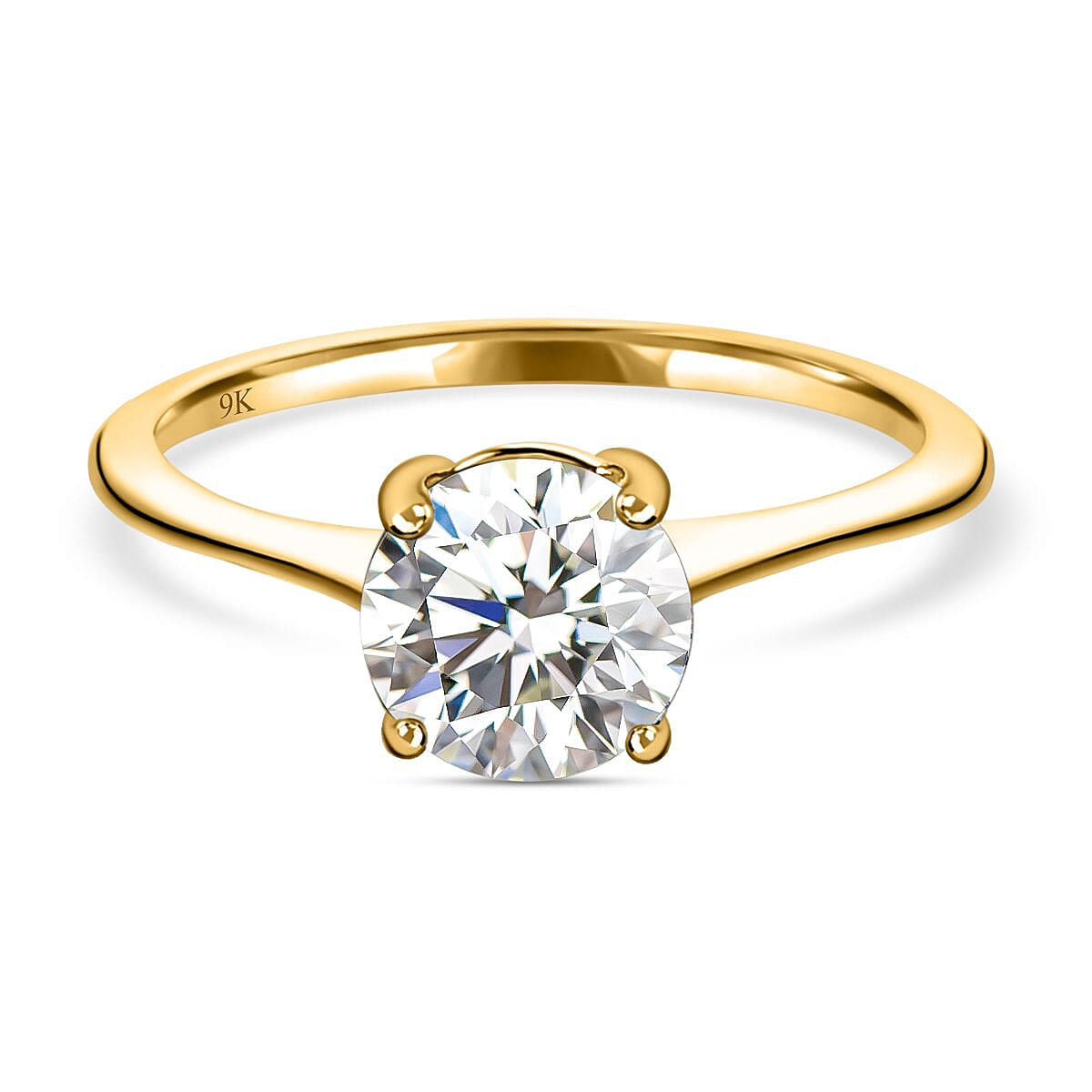 9K Yellow Gold Moissanite Solitaire Ring 1.15 Ct 7325813 6