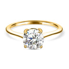 9K Yellow Gold Moissanite Solitaire Ring 1.15 Ct