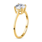 9K Yellow Gold Moissanite Solitaire Ring 1.15 Ct
