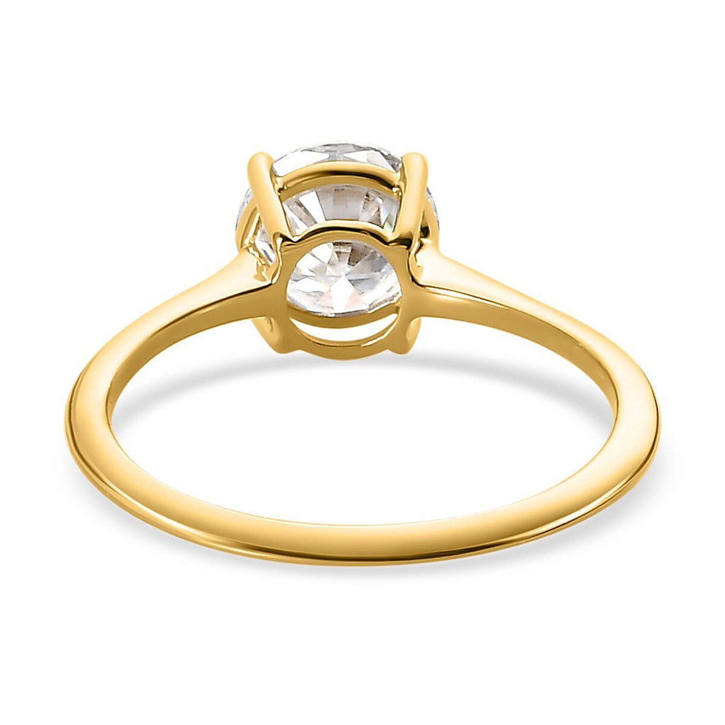 9K Yellow Gold Moissanite Solitaire Ring 1.15 Ct