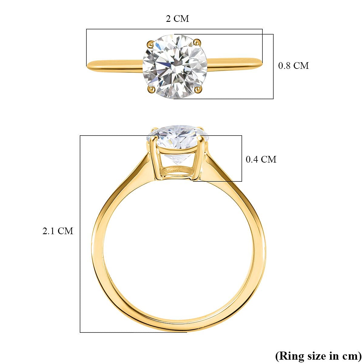 9K Yellow Gold Moissanite Solitaire Ring 1.15 Ct 7325813 11