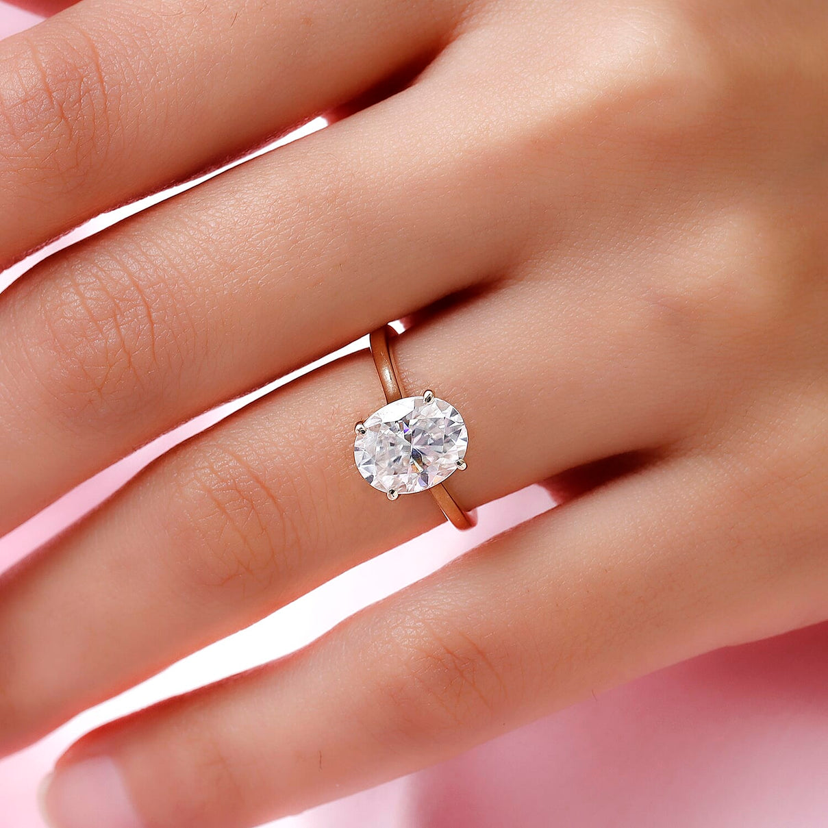 9K Yellow Gold Moissanite Solitaire Ring 2.69 Ct 8915295 3