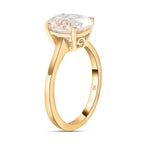 9K Yellow Gold Moissanite Solitaire Ring 2.69 Ct.