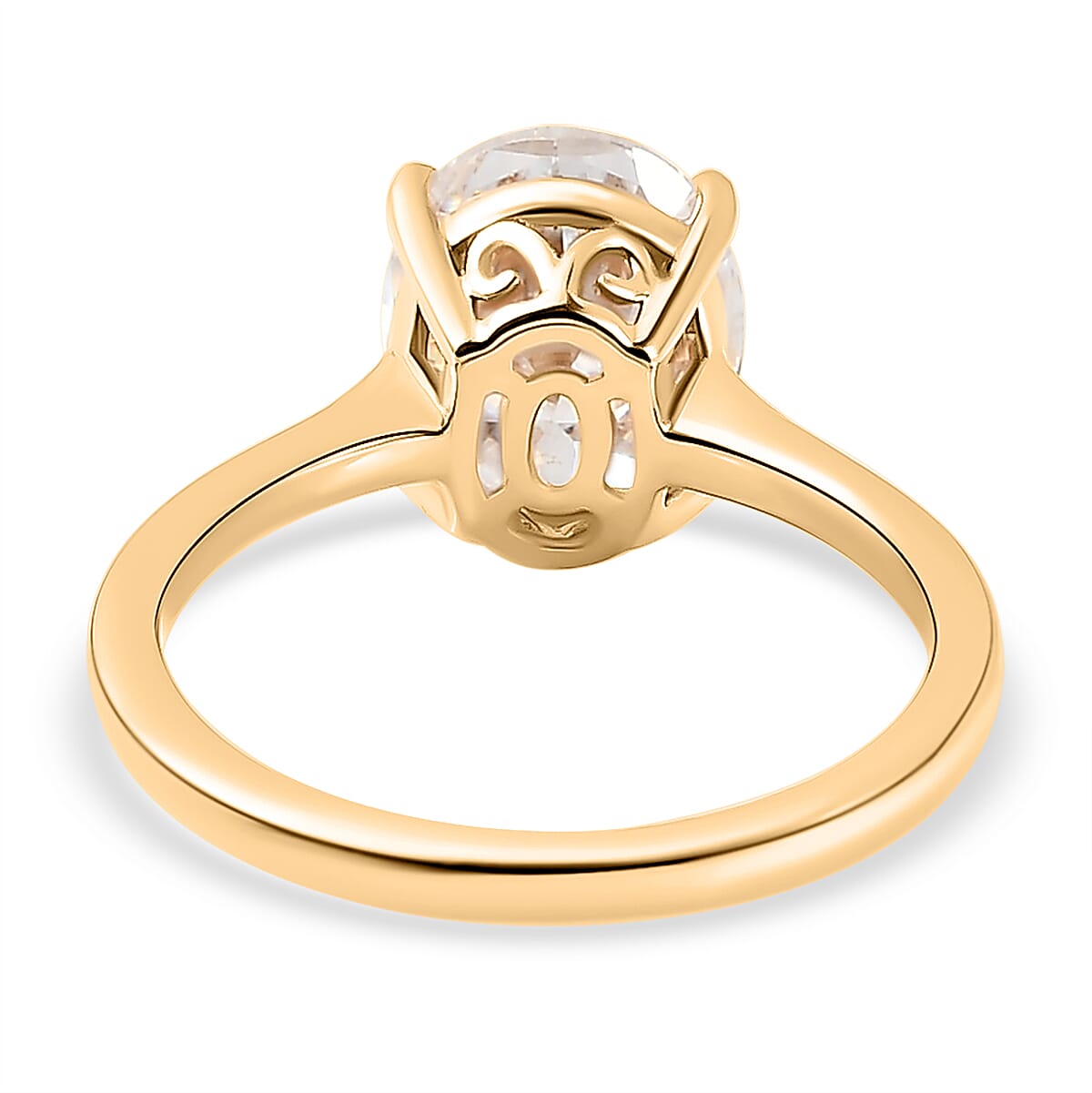9K Yellow Gold Moissanite Solitaire Ring 2.69 Ct 8915295 5